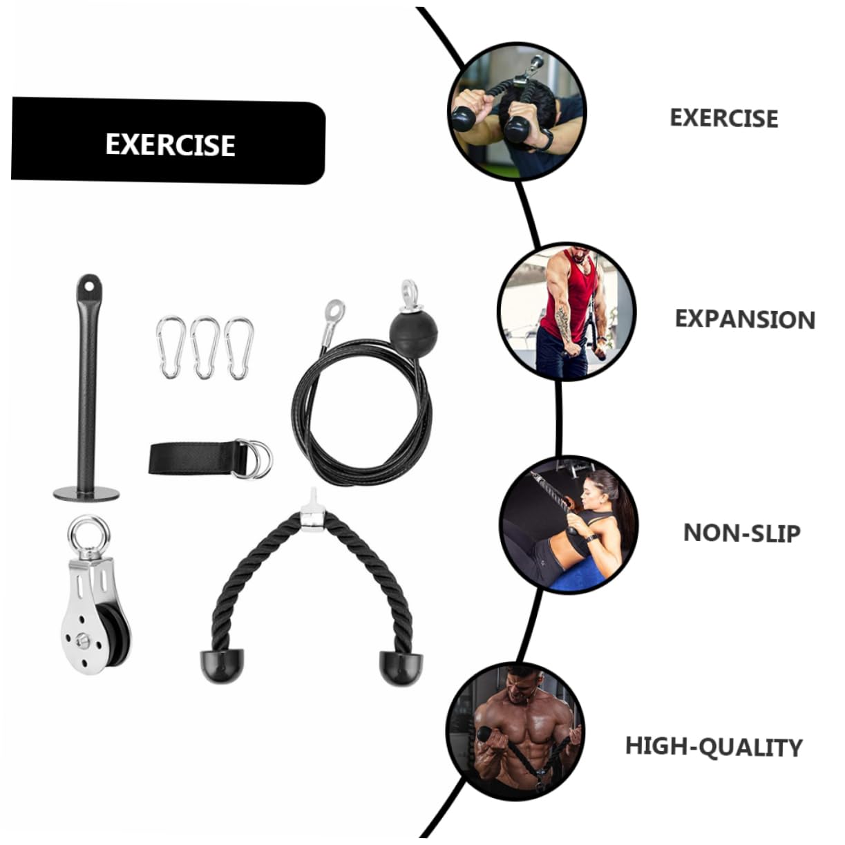 Seilzugsystem für Krafttraining 8 Stück für Heimfitness