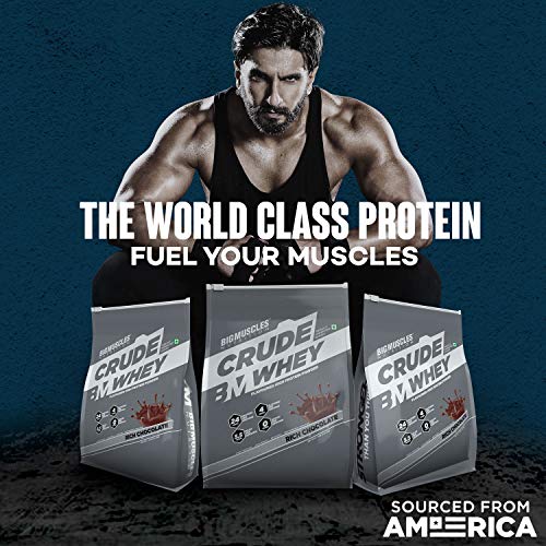 Image of Bigmuscles Nutrition Combo: Crude Whey - 1 kg (Rich Chocolate), 24g Protein and Crude Whey - 1 kg (Cafe Latte), 24g Protein