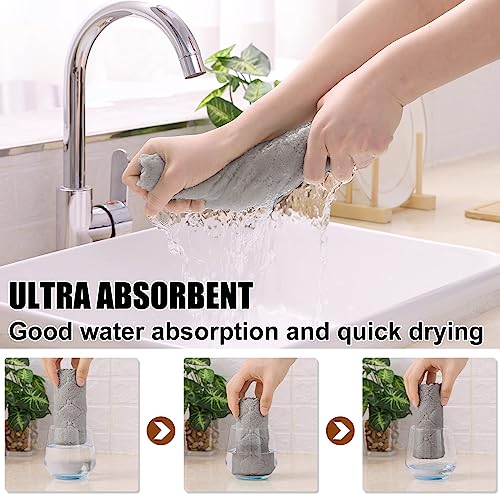 Homaxy 12 Pack Kitchen Dish Cloths (10 X 10 Inches, Grey), Super Soft And Absorbent Coral Velvet Dish Towels thumb #2