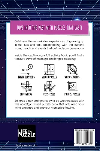 Born in the 80s Activity Book for Adults: Mixed Puzzle Book for Adults about Growing Up in the 80s and 90s with Trivia, Sudoku, Word Search, ... More! (Born in the X0s Adult Activity Books) image 4