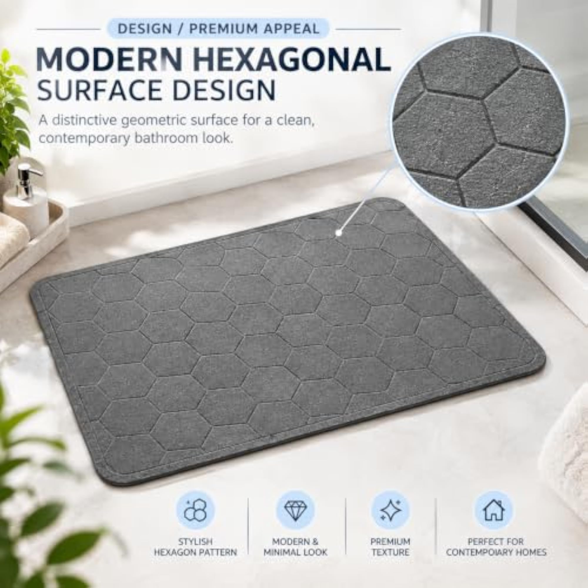 Diatomite Stone Bath Mat, Quick Drying