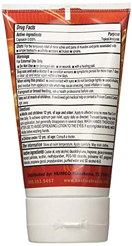 Castiva Arthritis Pain Relief Lotion with Capsaicin 4 OZ - (Pack of 2)