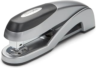 Stapler, Optima Full Size Desktop Stapler, 25 Sheet Capacity, Jam Free, Desk, Silver (87801)