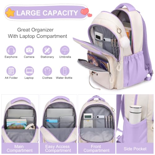 Image of ZUBOND Backpack for Girls, Big Student School Laptop Backpack Teens, College High School Daypack for Women