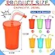 ALINK 12 Pack Kinder Party Becher,Plastikbecher,Trinkbecher Set mit Deckel Strohhalm,Eiskaffee,Kaltes Trinken,Smoothie Saft (380ML)