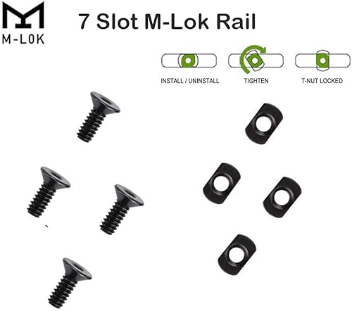 Miniatura 3 de 360 Tactical 7 Slots M-LOK Sección de riel para M Lok Handguard Siete ranuras Rail Set de 2 piezas