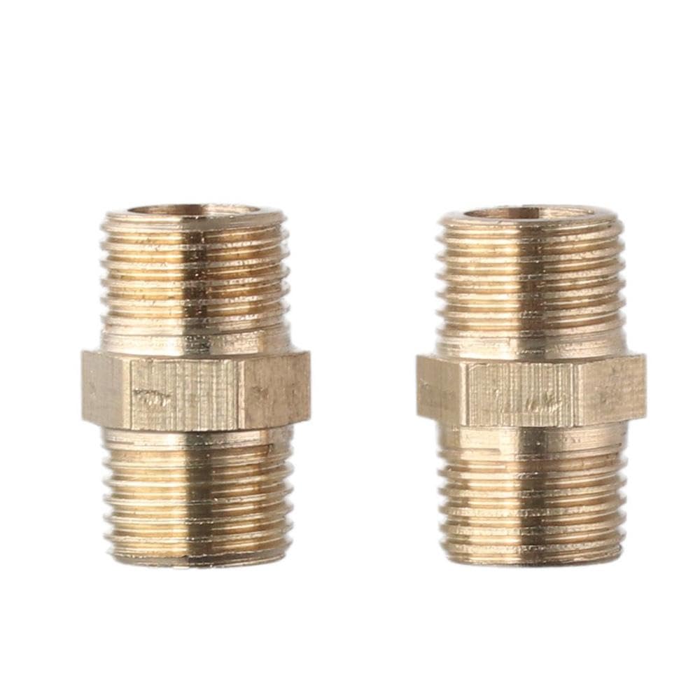 SHUATI Sanitary Fittings,Pipe Fitting 3pcs Brass Pipe Fitting Hex Nipple,Double Outer Filament Adapter Nipple 1/8 BSP Male X 1/8 BSP Male Thread Connector