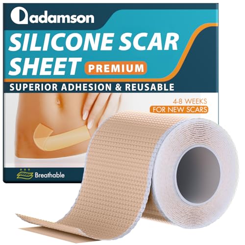 Hojas de Silicona de Primera Calidad Para Cicatrices - Queloides, Cicatrices de Cesárea, Quemaduras y Más - Silicone Scar Tape - Parches Cicatrizantes Profesional y Reutilizable(Rollo de 4cm x 1.5m)