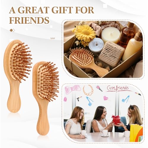 FoldTier 50 Pack Mini Bamboo Hair Brush Bulk Wooden Travel Small Hairbrush Massage Scalp Detangling Pocket Brush for DIY Wedding Guest Gifts Bridal Shower Bridesmaid Proposal Favors by FoldTier - Used condition - Image 6