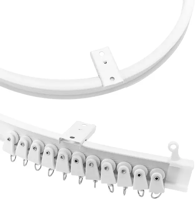 QWORK 6.5ft Curtain Track - Flexible Plastic Rail for Windows & Balconies