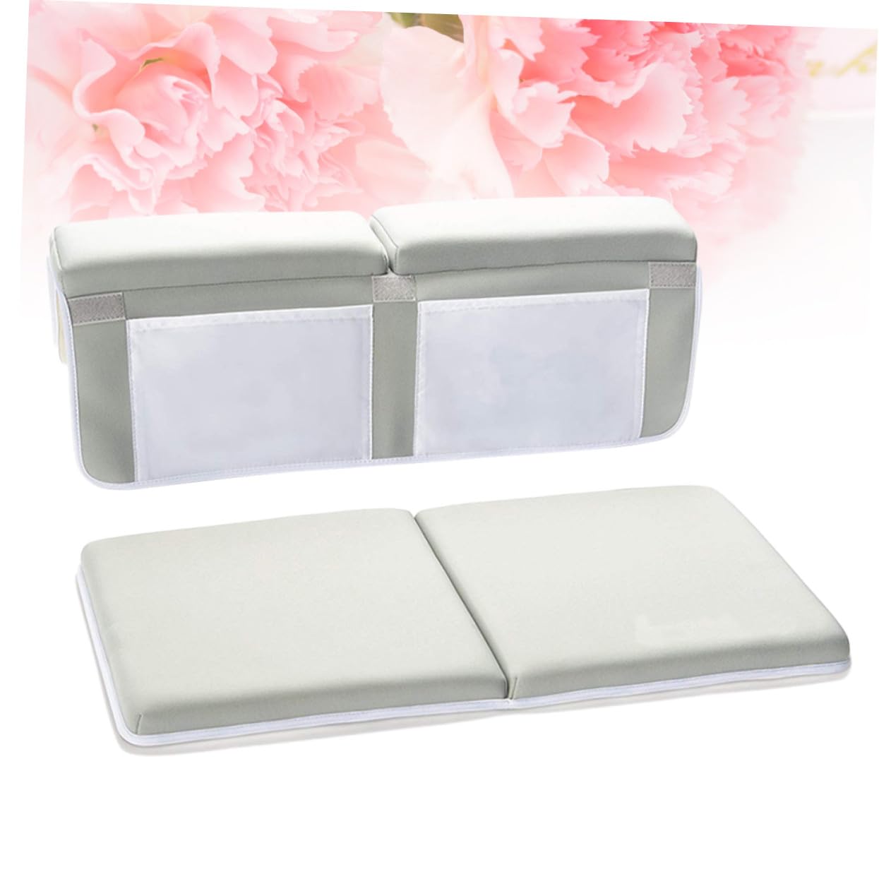 Alfombra Antideslizante para Bebés Sbr Gris Ventosas | Baño y Ducha, Bolsillos Integrados, Apoyo para Codos y Rodillas, Uso Infantil