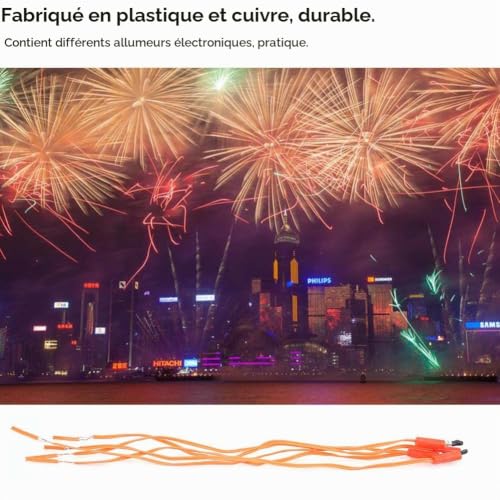 BuyWeek Câble d'Allumeur de Feu d'Artifice, 50PCS Télécommande Sans Fil Système de Allumage de Feu d'Artifice Électronique Fil de Cuivre (30cm) – vue 3