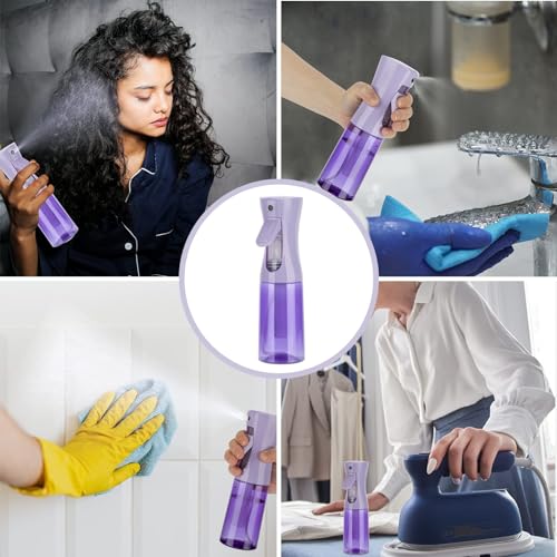 Image of Continuous Hair Mister, 6.8OZ /200ML Fine Mist Spray Bottle for Salons, Barber, Plants, Skin Care, Cleaning (Clear Purple, 1 Pack)