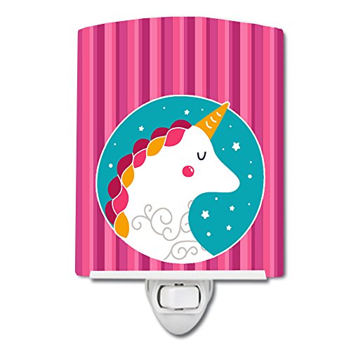 Lámpara de noche cerámica con diseño unicornio multicolor