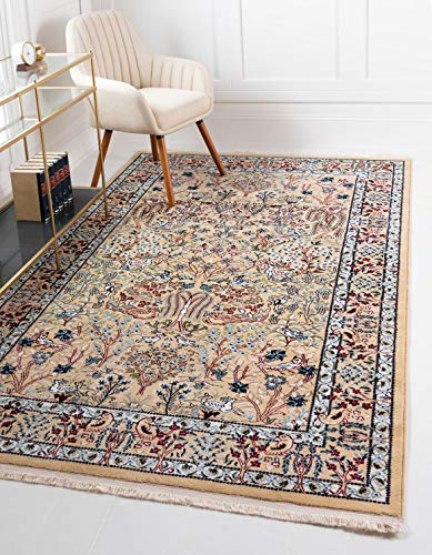Unique Loom Narenj Collection Area Rug - Bristol (7' 10" x 10' Rectangle, Beige/ Blue)