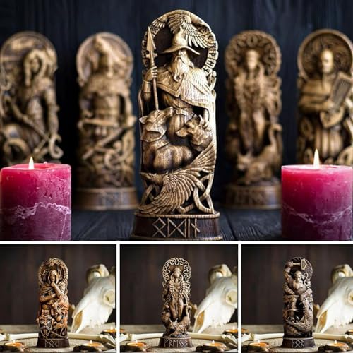 Statue de Freya sculptée à la main pour autel viking scandinave - 3