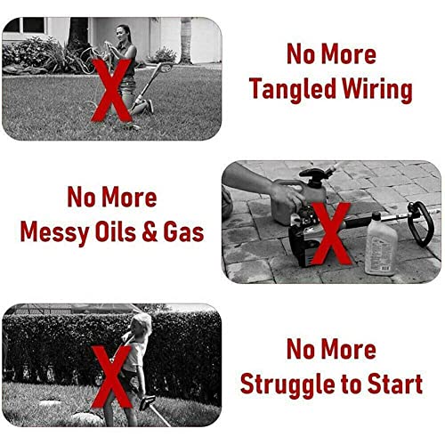 String Trimmer Cordless Weed Wacker, 12V Power Grass Trimmer With 3 Types Blades, Adjustable Height Electric Mower Weed Eater Brush Cutter For Yard And Garden (Black) #TOP5