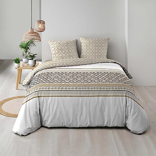 Juego de cama 100% algodon 240 x 220 con acabado textil premium de tacto suave 5