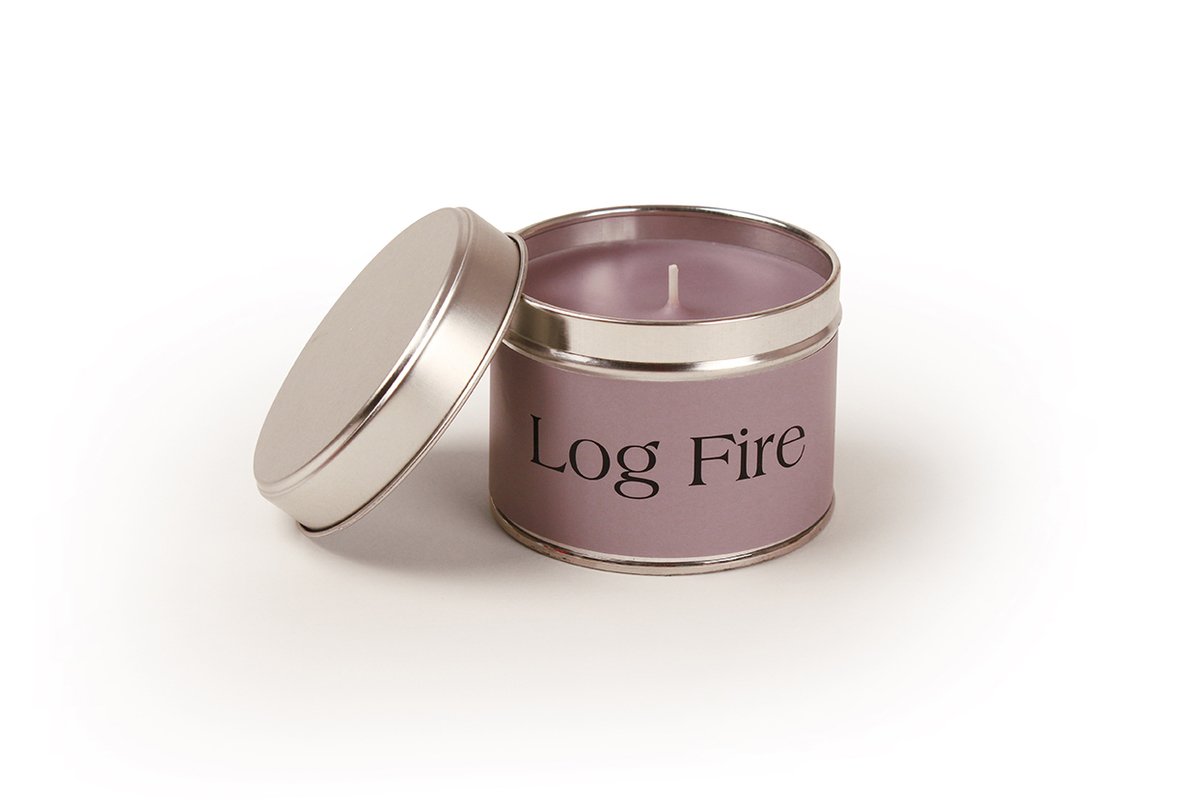 Pintail Candles Log Fire Candle Tin