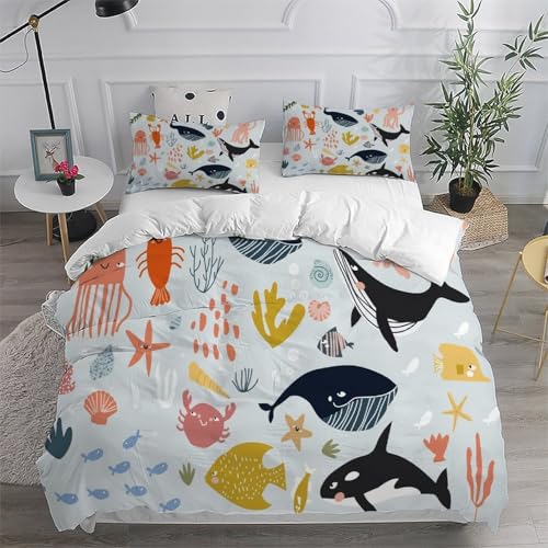 Parure de couette microfibre hypoallergénique thème animal lit 2 personnes