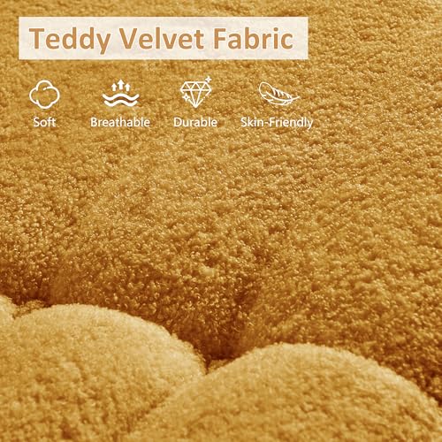 Image of Bean Bag Chair, Cozy Memory Foam Bean Bag Chairs for Adults, Comfy Fireside Accent Chair Lazy Floor Chair for Gaming Bedroom Living Room (Yellow, 3-Seater)