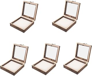 Cabilock Specimen Display Case Specimen Display Case 5 Sets Glass Specimen Box Foam Butterfly Specimen Clamshell