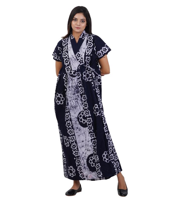 Image of MENMAII Housecoat /Bathrobe[L-4XL] - Full Open Multipurpose Night Gown -a Kind of Adaptive Clothing with Pocket for Women |Full /Calf Length Cotton