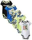 DC Shoes Co Baby Boys' Newborn 5 Pack Bodysuits-Blue Lime Black Group