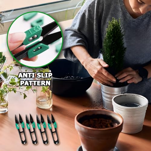 BACSHBY 4 Pièces Secateur de Jardin, Petites Ciseaux Jardinage Professionnels, Ciseaux de Portables, Outils de Pépinière, Multifonctionnels, Sécateur pour Bonsai, Fleurs, Plantes (Noir) – vue 6