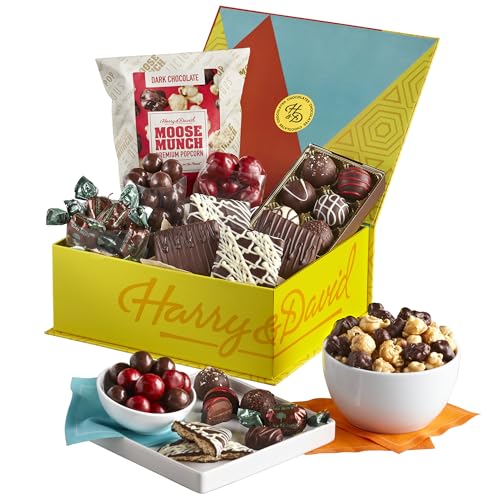 Harry & David Harry's Best Chocolate Box Gift Basket – Includes Moose Munch® Popcorn, Chocolate-Covered Grahams, Malt Balls, Mini Mints, Chocolate-Covered Cherries, And Truffles, All Occasions
