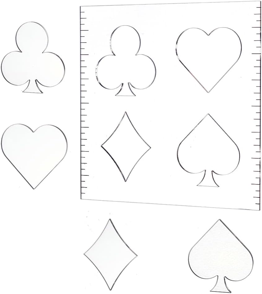 NBEADS Playing Card Router Template, Acrylic Woodworking Router TemplatesCraft Engraving Templates 4 in1 Craft Templates Router Stencils for Wooden Projects Handmade Crafts Making