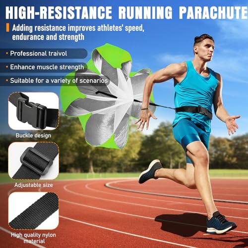 MUROZA Agility Ladder, Agility Speed Training Equipment Set, 20ft Speed Ladder, 12 Soccer Cones, 4 Hurdles, Jump Rope, Running Parachute, Soccer Football Basketball Training Equipment Accessories - Image 6