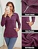 iWoo Womens Casual Sweatshirt Long Sleeve Stand Collar 1/4 Zip Cosy Tops Pullover Wine Red XXL #4