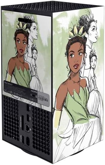 Skinit Decal Gaming Skin Compatible with Xbox Series X Bundle - Officially Licensed Disney Princess Tiana Sketch Design