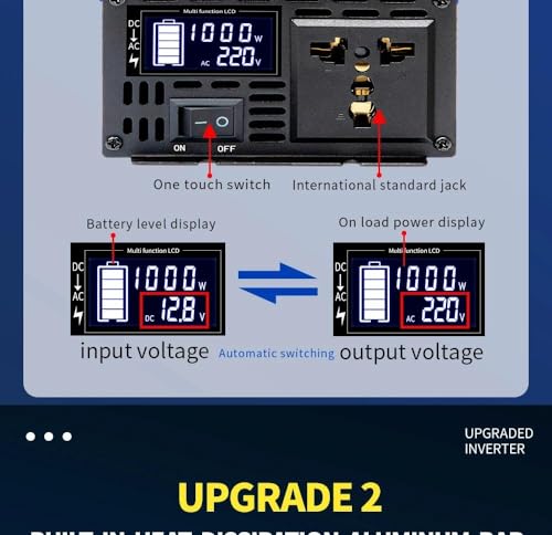 Convertisseur de puissance 12V 220V sinusoïdale pour camping autonome