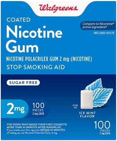 Nicotine Gum 2 mg 100 Count Sugar Free Stop Smoking Aid Walgreens