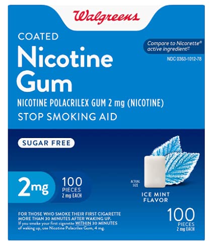 Nicotine Gum 2 mg 100 Count Sugar Free Stop Smoking Aid Walgreens Nicotine Gum 2 mg 100 Count Sugar Free Stop Smoking Aid Walgreens