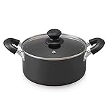 アイリスオーヤマ 両手鍋 20㎝ 鍋 蓋つき ガス火/IH対応 ガラス蓋付き ダイヤモンドコート 長持ち こびりつきにくい お手入れ簡単 ブラック DIS-P20