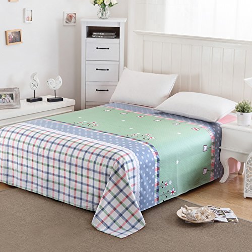 Drap coton dessin animé doux drap plat été dortoir 120x230 - 2