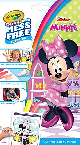 Image of Crayola Color Wonder Minnie Mini Foldalope 12PK, Coloring Book for Kids, Mess-Free Coloring Book for children with Clear Inks, 16 Pages and 3 Markers, Ages 3+, Compact Size, Asia Edition