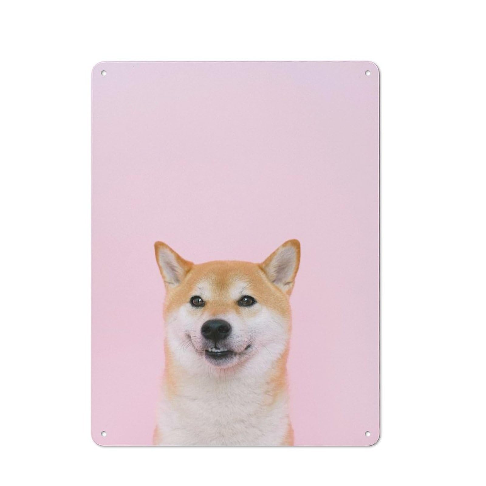 Smiling Shiba Inu Character Metal Wall Decor 40x30cm, Vintage Metal Sign for Home, Shop, Pub Or Studio Wall