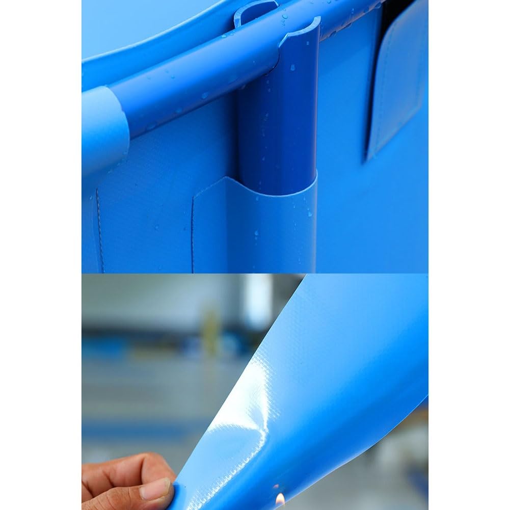 Bassin à poissons hors sol en toile PVC durable et cadre en acier avec valve de vidange pour carpes koï et poissons rouges – Parfait pour les bassins à poissons d'arrière-cour