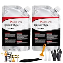 Asphalt Crack Filler, Asphalt Concrete Crack Repair Sealant, Waterproof Self-Leveling Crack Filler for Outdoor Cracks, Driveways, and Sidewalks2 Pack,2.21LB