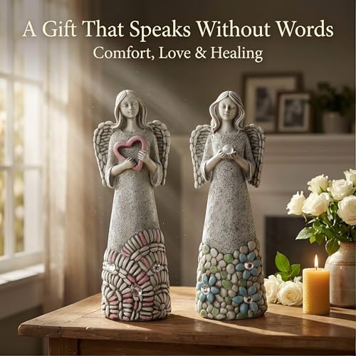 DUSVALLY 2 Pack Estatuas de Ángel 10 Pulgadas miniatura 2