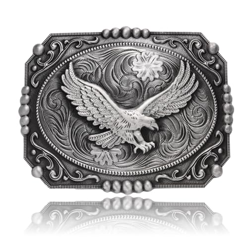 BBOTEN Fivelas de cinto vintage com design de águia cruzada para homem, fivela de cinto de cowboy de rodeo, fivelas de cinto ocidentais grandes, 2. Águia marcador