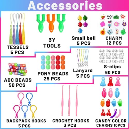 Nestling 2500+ Loom Bänder Set, 40 Rastern Bunte Gummibänder Kit für Armbänder, Loops Gummis Set, Rubber Loombänder Mit Accessoires for Jungs Mädchen Kinder Basteln DIY