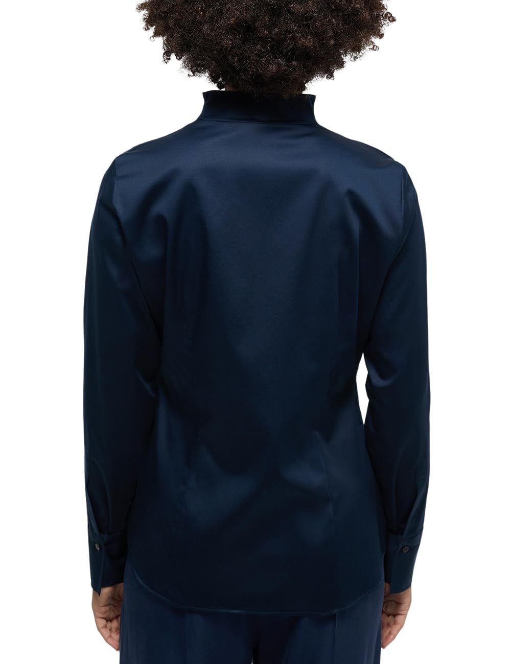 ETERNA Female Satin Shirt Bluse unifarben Regular FIT 48_D_1/1, 1/1, Navy