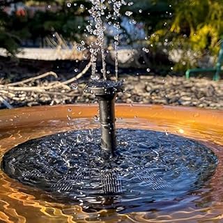 BestNest Wild Bird Lover’s Heated Bird Bath with Metal Stand & Solar Fountain – Slate-Look 20" Heated Outdoor Birdbath, Winter De-Icer + Summer Solar Bubbler with Multiple Spray Nozzles