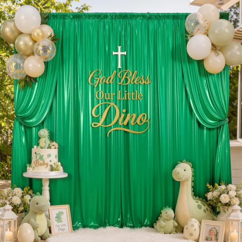 Image of 20x10ft Wrinkle Free Dusty Blue Sequin Backdrop Curtain for Wedding Parties | Thick Not Fall Glitter Backdrop Drapes 4 Panels 5x10ft Shimmer Photo Wall Back Drop Cloth for Birthday Photography Background