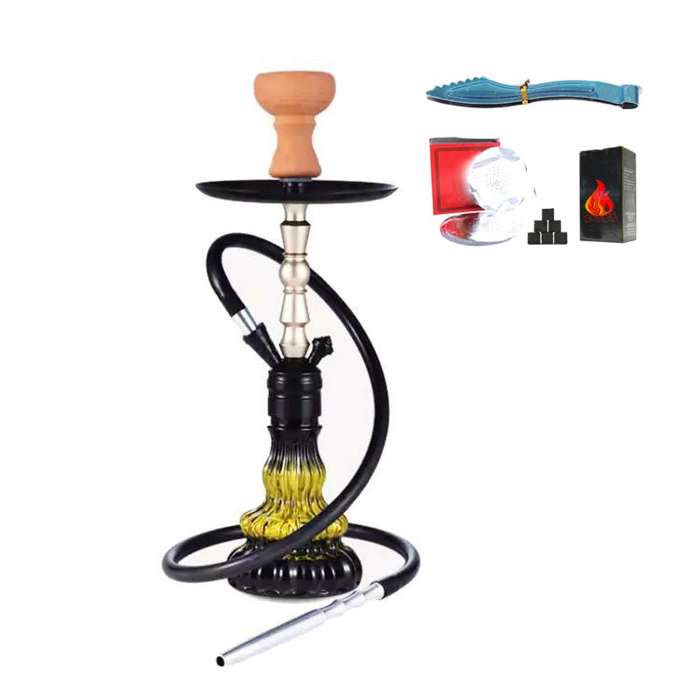 Juego para Fumar Hookah Pipe Shisha con Cuenco Shisha Starter Kit Viene con Clip de Carbón Gratis Y Lámina de Aislamiento Térmico Tubo Individual